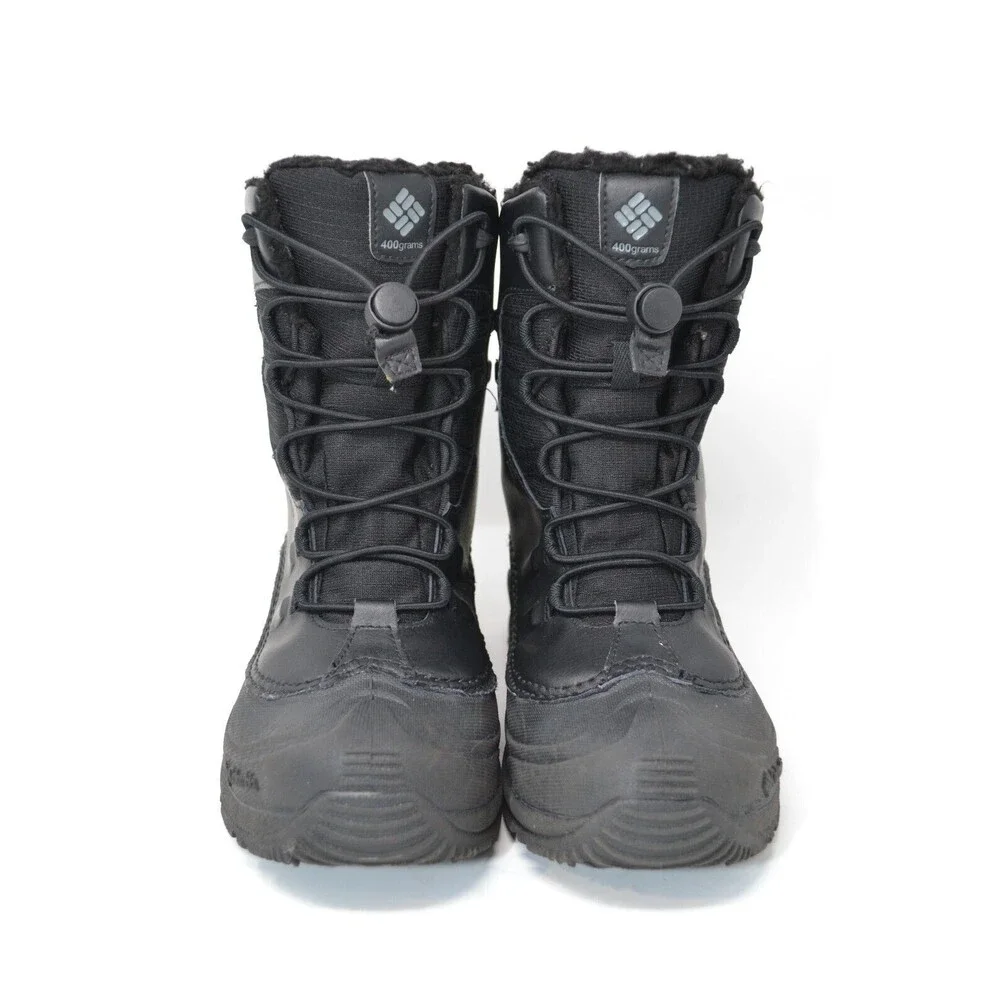 Columbia Waterproof Boots Youth 5 Bugaboot Celsius Black Lace Up BY4430-010‎